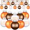 12 Pcs Thanksgiving Ball Ornaments for Tree 2.36 Inch Fall Thanksgiving Tree Decorations Orange Plastic Ball Hanging for Autumn Holiday Harvest Home Decor (White,Orange,Brown)